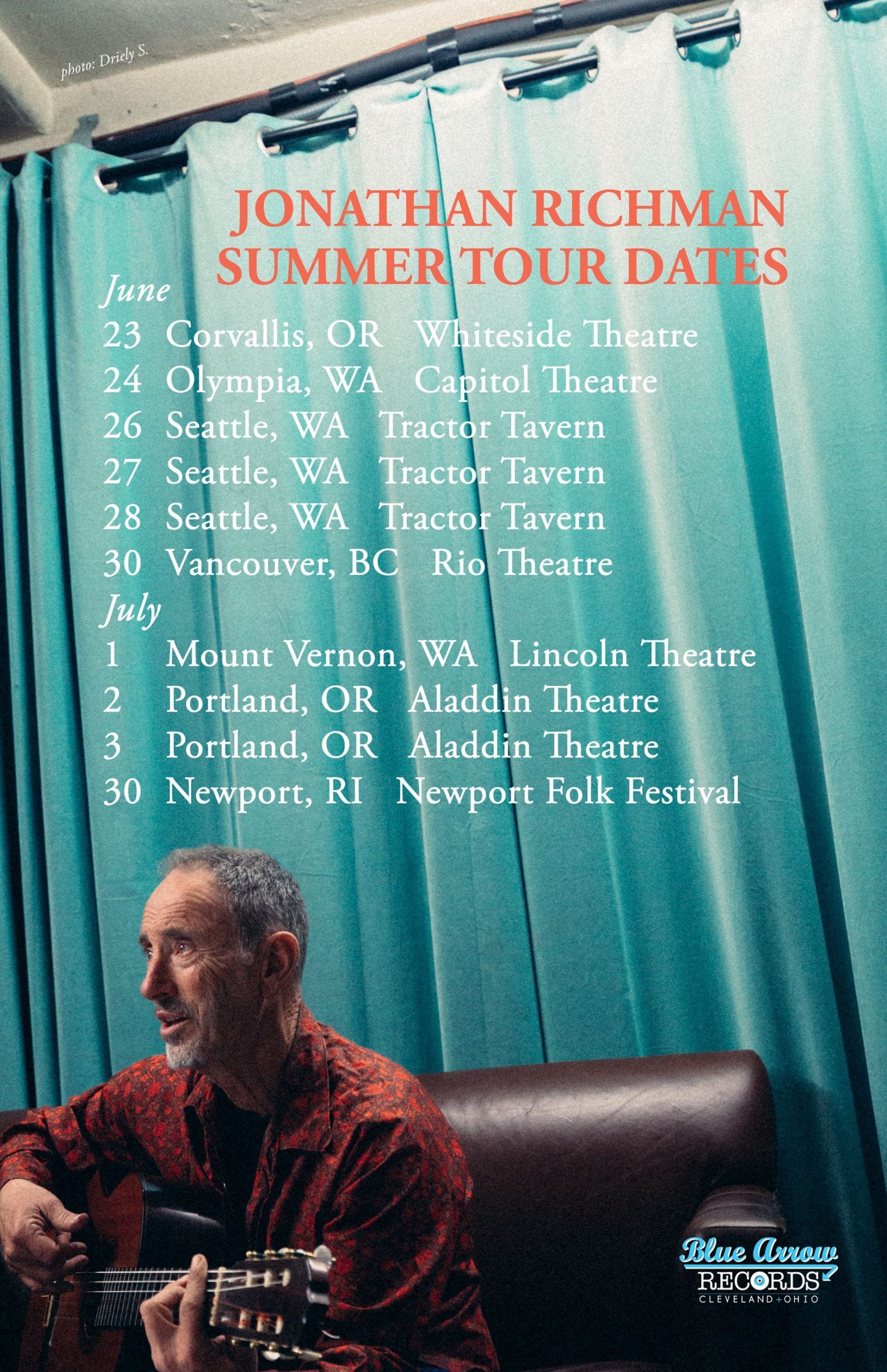Jonathan Richman Tour Poster 2025